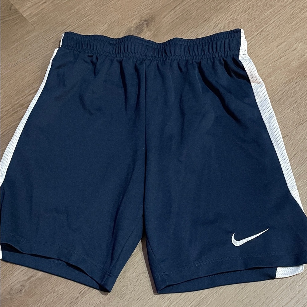 Nike Dark Blue Sports Shorts with White Stripe Kids